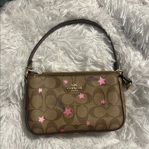 Coach Tan and Pink Star Wristlet